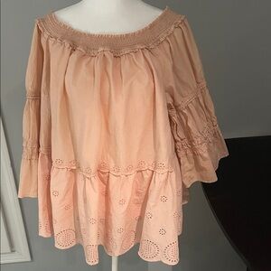Lane Bryant Peach Off-Shoulder Blouse